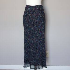 Express Vintage Y2K Womens Silk Maxi Skirt Witchy Fairy Ethereal Whimsical